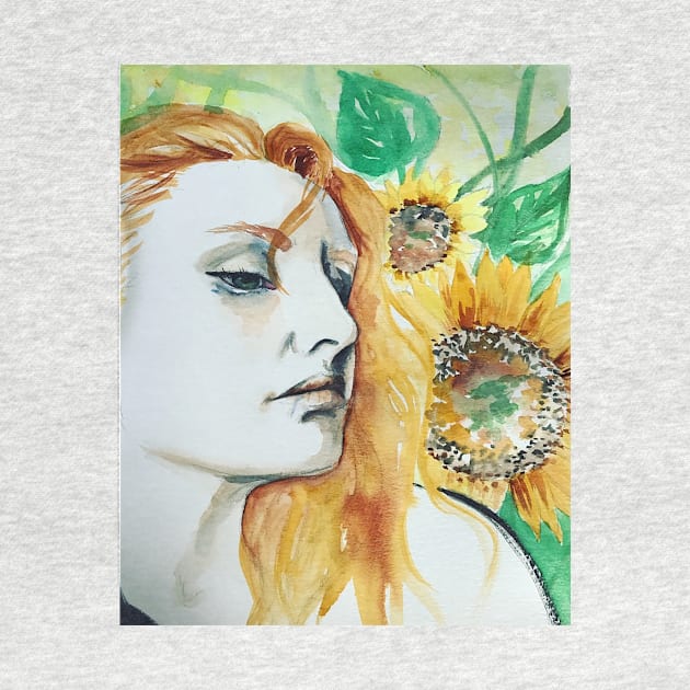 Melancholy Sunflower Girl by Soderblom22